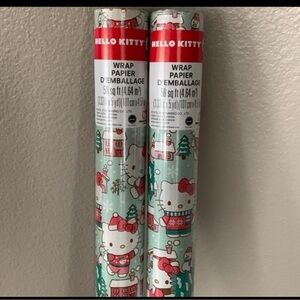 Hello Kitty Christmas Wrapping Paper 2 roll bundle